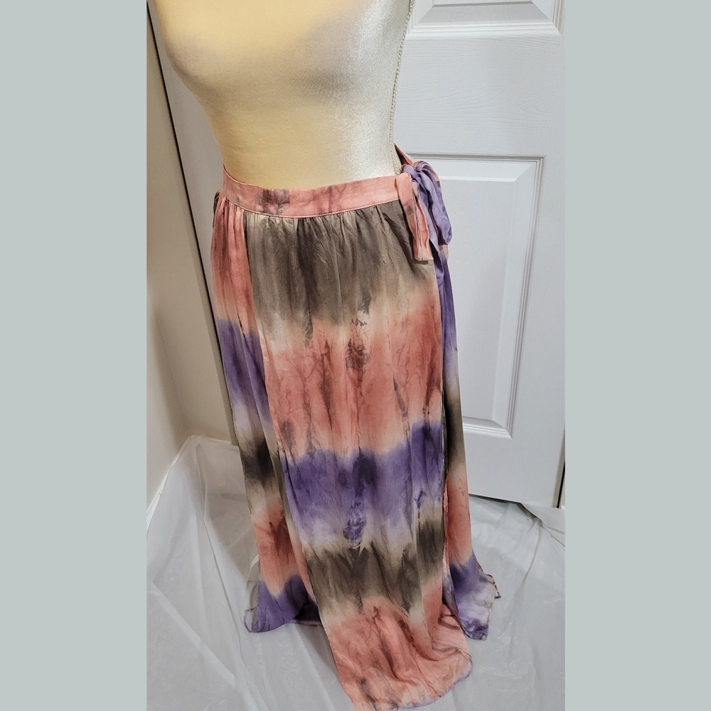 Multicolored sarong skirt tie dye